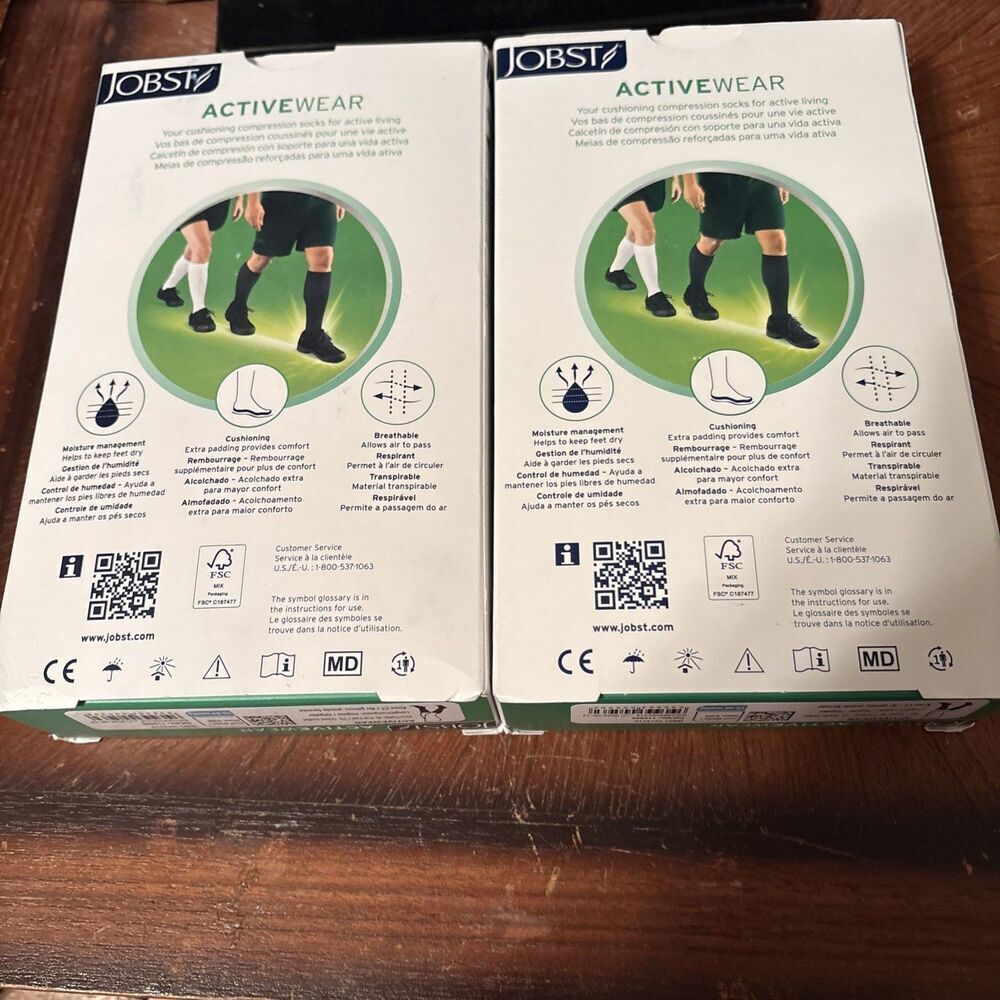 JOBST ACTIVE WEAR COMPRESSION‎ SOCKS 15-20mmHg~WHITE~ SIZE XL~LOT OF 2~NEW - Picture 4 of 7